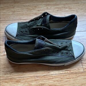 Men's Olive Green Slip-On Sneakers
